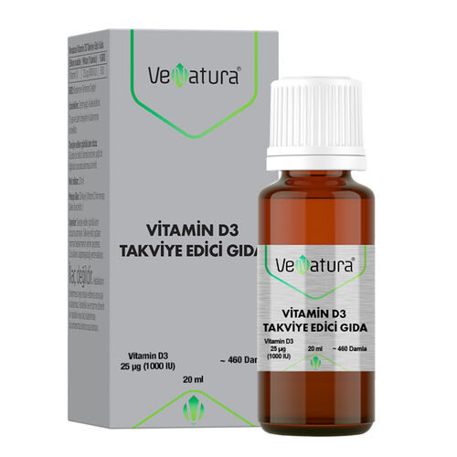 VeNatura Vitamin D3 Takviye Edici Gıda 1000 IU 20 Damla