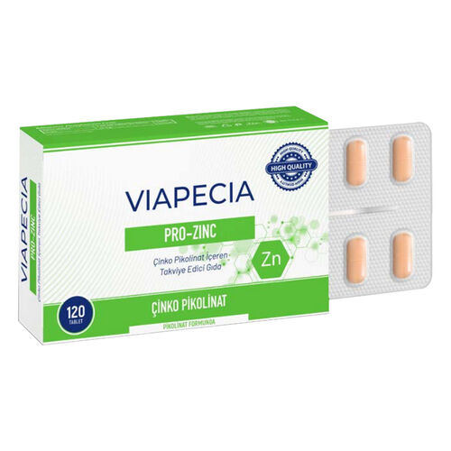 Viapecia Pro-Zinc Çinko Pikolinat İçeren Takviye Edici Gıda 120 Tablet