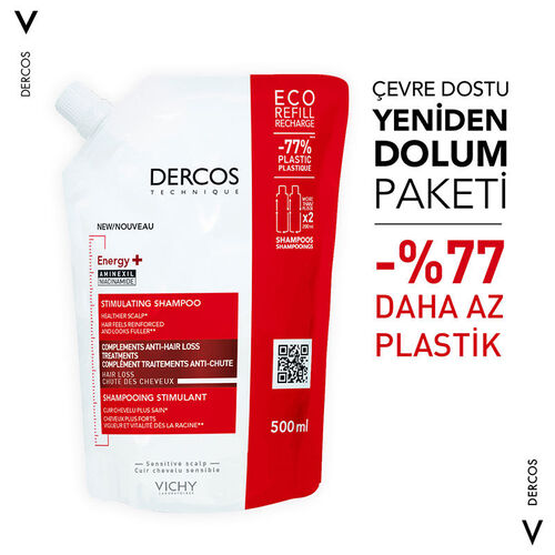 Vichy Dercos Energising Saç Dökülmesine Karşı Şampuan 500 ml - Refill