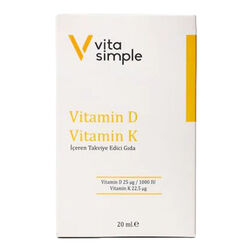 Vita Simple D3 K2 - Vitamin D ve K İçeren Takviye Edici Gıda 20 ml - Avantajlı Ürün - Thumbnail