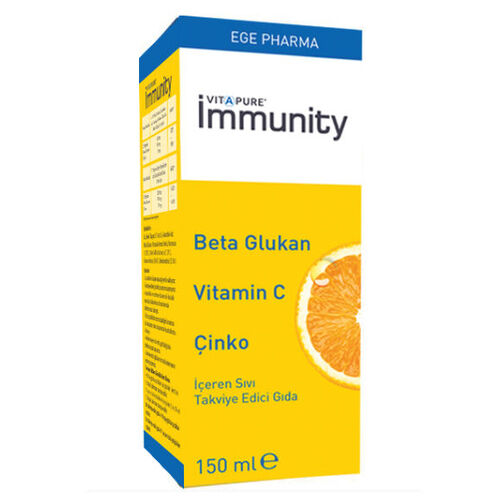 Vitapure İmmunity Beta Glukan Vitamin C Çinko İçeren Takviye Edici Gıda 150ml