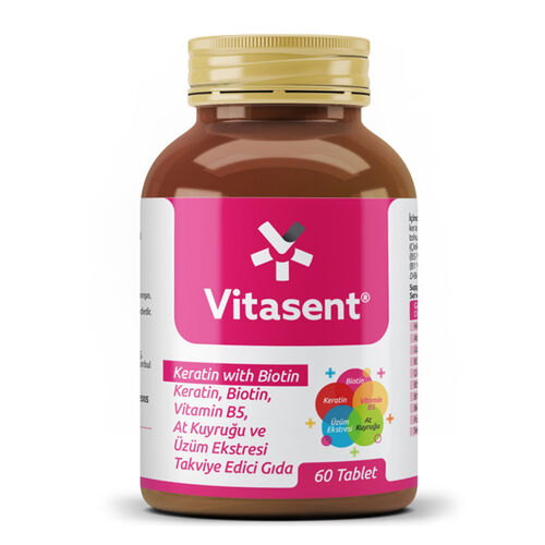 Vitasent Keratin With Biotin Takviye Edici Gıda 60 Tablet