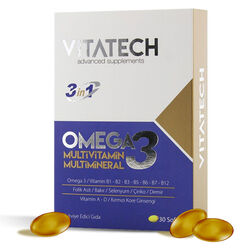 Vitatech 3 in 1 Omega 3 Multivitamin ve Multimineral 30 Kapsül - Thumbnail