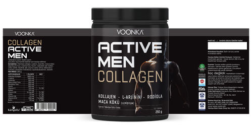 Voonka Collagen Active Men Toz Yeşil Elma 250 gr - Thumbnail