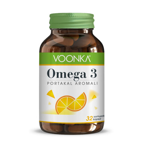 Voonka Omega 3 Portakal Aromalı Takviye Edici Gıda 32 Kapsül