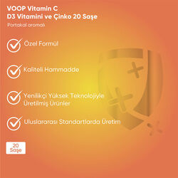 Voop C Vitamini, Çinko ve D3 Vitamini İçeren Takviye Edici Gıda 20 Şase - Thumbnail