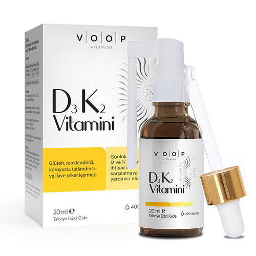 Voop D3K2 Vitamin İçeren Takviye Edici Gıda 20 ml