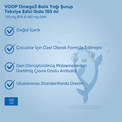 Voop Omega 3 Balık Yağı İçeren Takviye Edici Gıda 150 ml - Thumbnail