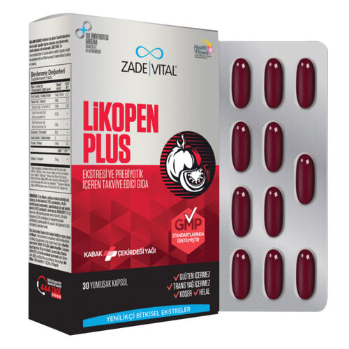 Zade Vital Likopen Plus 30 Kapsül 500 mg