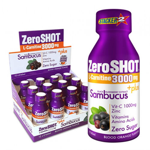 ZeroSHOT 60 Ml 3000 Mg L-Carnitine Kan Portakalı Aromalı 12 Adet