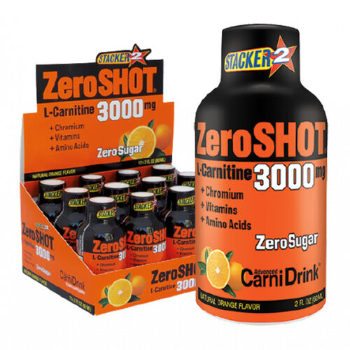 ZeroSHOT 60 Ml 3000 Mg L-Carnitine Portakal Aromalı 12 Adet
