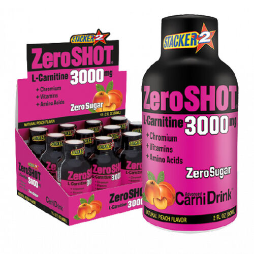 ZeroSHOT 60 Ml 3000 Mg L-Carnitine Şeftali Aromalı 12 Adet