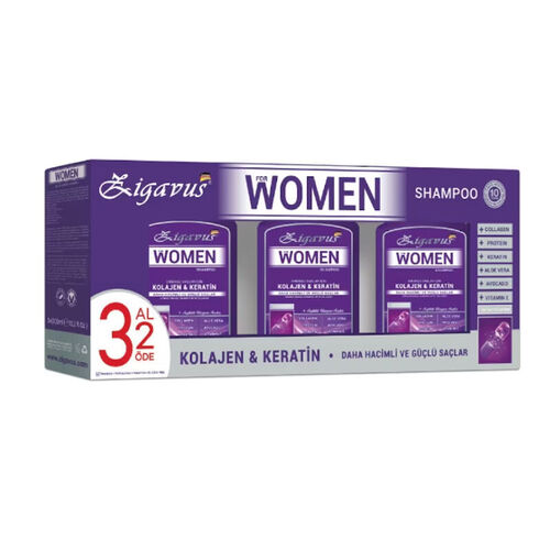 Zigavus For Women -Kolajen Keratin Şampuan 300 ml 3 Al 2 Öde