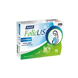 Edis Pharma - Aktif Folic Us Folik Asit Takviye Edici Gıda 90 Tablet