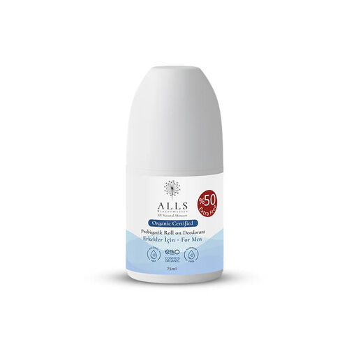 Alls Biocosmetics - Alls Biocosmetics Organik Prebiyotik Roll on Deodorant 75 ml - Erkekler İçin