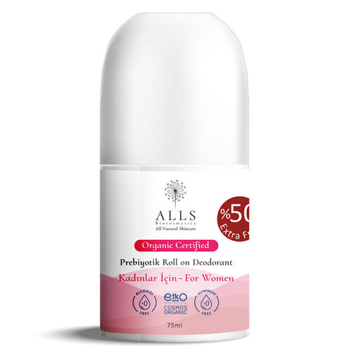 Alls Biocosmetics - Alls Biocosmetics Organik Prebiyotik Roll on Deodorant 75 ml - Kadınlar İçin