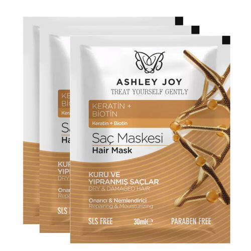 Ashley Joy - Ashley Joy Nemlendirici Saç Maskesi 30 ml x 3 Adet