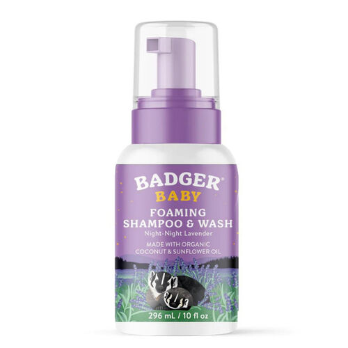 Badger - Badger Organik Bebek Gece Köpük Saç ve Vücut Şampuanı 296 ml