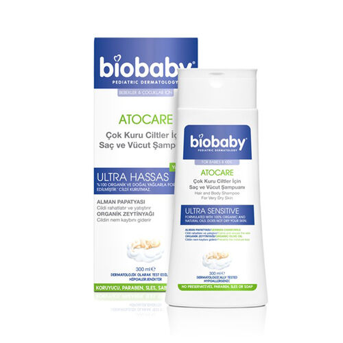 Biobaby - Biobaby Kuru ve Çok Kuru Ciltler İçin Saç ve Vücut Şampuanı 300 ml