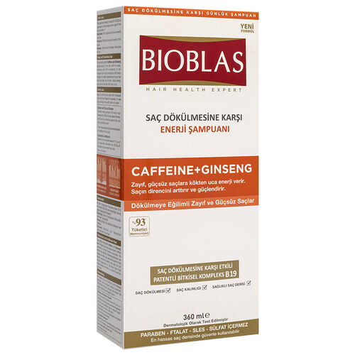Bioblas - Bioblas Saç Dökülmesine Karşı Enerji Şampuanı Caffeine + Ginseng 360 ml