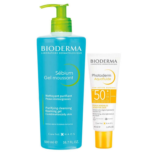 Bioderma - Bioderma Photoderm Aquafluid 40 ml + Sebium Foaming Gel 500 ml