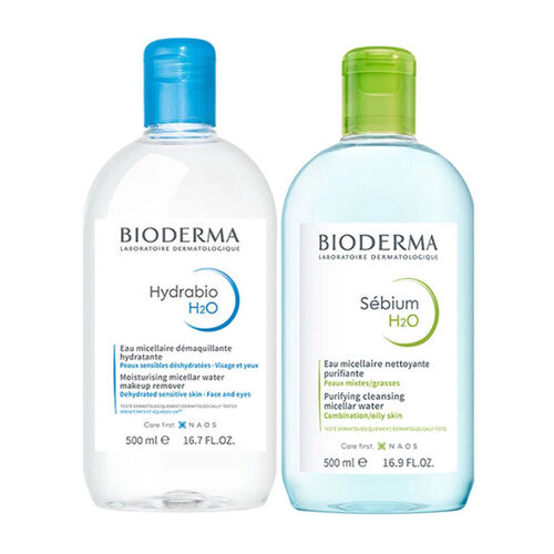 Bioderma - Bioderma Sebium H2O 500ml + Bioderma Hydrabio H2O Misel Solüsyon 500ml