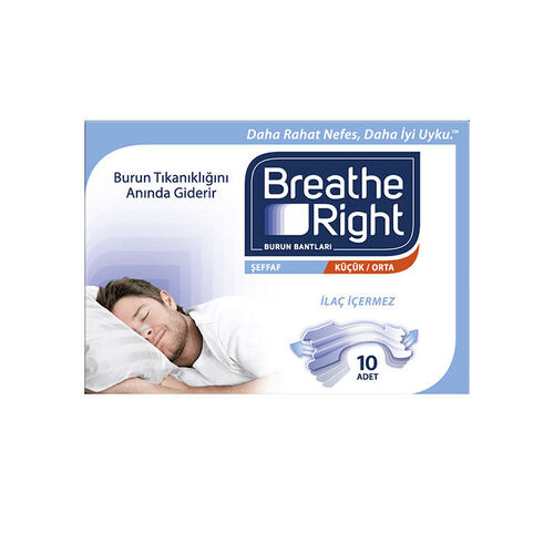 Breathe Right - Breathe Right Burun Bandı - Küçük-Orta 10 Adet - Şeffaf