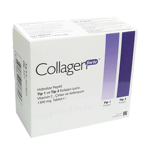 Collagen Forte Takviye Edici Gıda 1300 mg 90 Tablet | Dermoeczanem.com