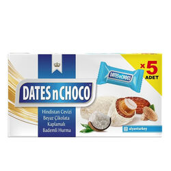 Dates N Choco - Dates N Choco Hindistan Cevizi ve Beyaz Çikolata Kaplı Hurma 5 Adet