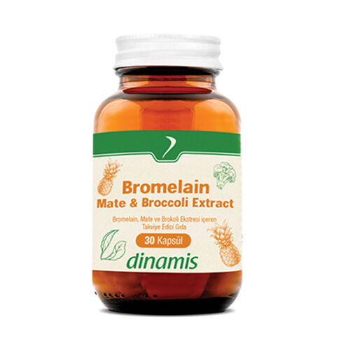 Dinamis - Dinamis Bromelain Mate- Broccoli Extract Takviye Edici Gıda 30 Kapsül