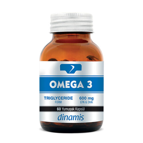 Dinamis - Dinamis Omega 3 ve 600 mg EPA- DHA Takviye Edici Gıda 60 Yumuşak Kapsül