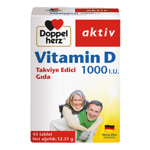 Doppel Herz - Doppel Herz Vitamin D 1000 I.U. Takviye Edici Gıda 45 Tablet