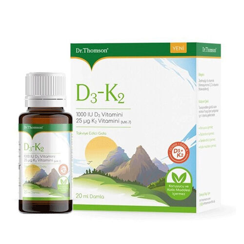 Dr.Thomson - Dr.Thomson Vitamin D3 K2 İçeren Takviye Edici Gıda 20 ml Damla