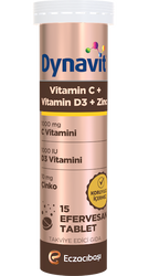 Dynavit - Dynavit Vitamin C + Vitamin D3 + Çinko 15 Efervesan Tablet