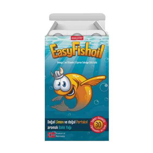 EasyVit - EasyFishoil Omega 3 ve Vitamin D İçeren Takviye Edici Gıda 45 gr