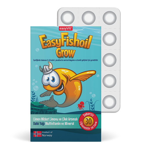 EasyVit - Easy Fish Oil Grow 30 Adet Çiğnenebilir Jel Form