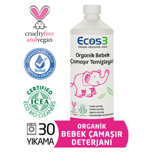 Ecos3 - Ecos 3 Organik Bebek Çamaşır Temizleyici 1050 ml