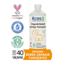Ecos3 - Ecos 3 Organik Bebek Çamaşır Yumuşatıcı 1000 ml