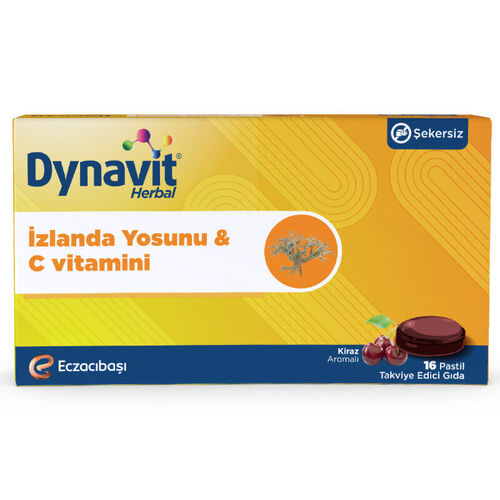 Diğer - Eczacıbaşı Dynavit Herbal İzlanda Yosunu ve C Vitamini İçerikli 16 Adet Pastil (Promosyon Ürünü)