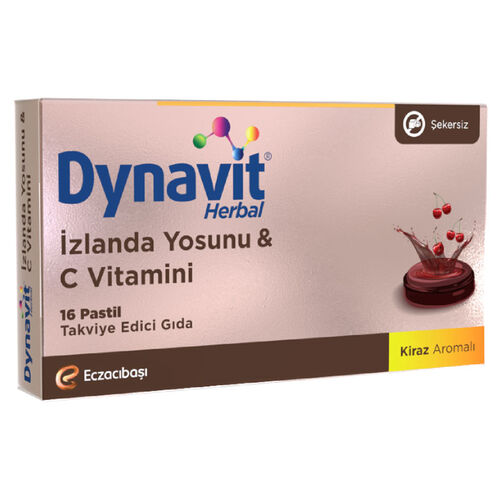 Dynavit - Eczacıbaşı Dynavit Herbal İzlanda Yosunu ve C Vitamini İçerikli 16 Adet Pastil