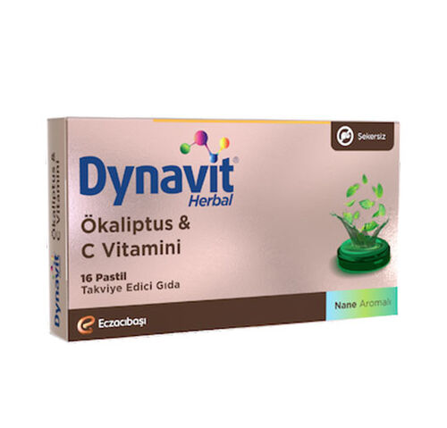 Dynavit - Eczacıbaşı Dynavit Herbal Mentol Aroması ve Ökaliptus İçeren 16 Adet Pastil