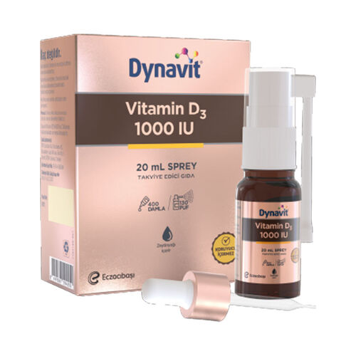 Dynavit - Eczacıbaşı Dynavit Vitamin D3 1000 IU Takviye Edici Gıda Sprey 20 ml