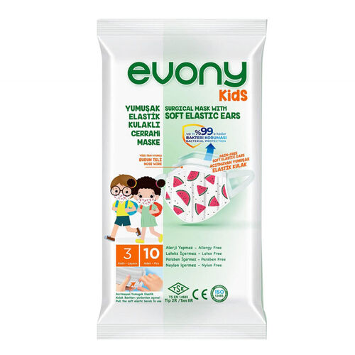 Evony - Evony Kids 3 Katlı Çocuk Maskesi 10 Adet