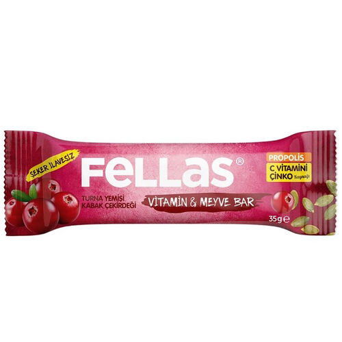 Fellas - Fellas Vitamin ve Meyve Barı - Turna Yemişi ve Kabak Çekirdeği 35 gr