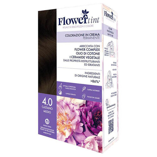 FlowerTint - Flowertint Colorazione In Crema Saç Boyama Kiti 4.0 Orta Kahverengi