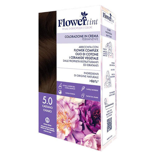 FlowerTint - Flowertint Colorazione In Crema Saç Boyama Kiti 5.0 Açık Kahverengi