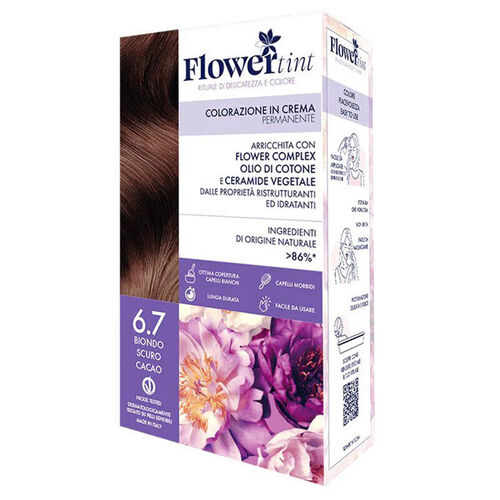FlowerTint - Flowertint Colorazione In Crema Saç Boyama Kiti 6.7 Koyu Kakao Sarışın
