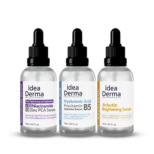 İdea Derma - İdea Derma Niacinamide Hyaluronik Asit ve Arbutin Serum Set