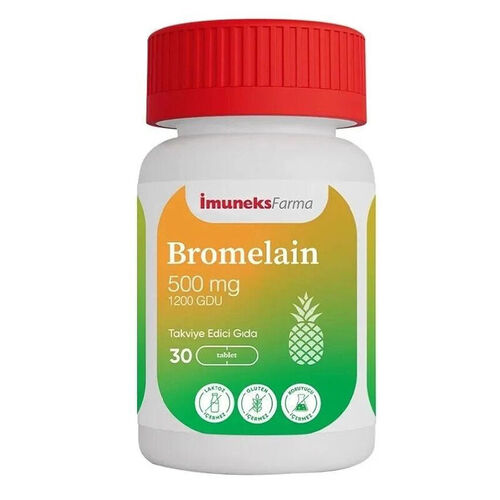 Imuneks - Imuneks Farma Bromelain 500 mg Takviye Edici Gıda 30 Tablet