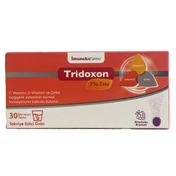 Imuneks - İmuneks Farma Tridoxon 3'lü Etki Takviye Edici Gıda 30 Efervesan Tablet